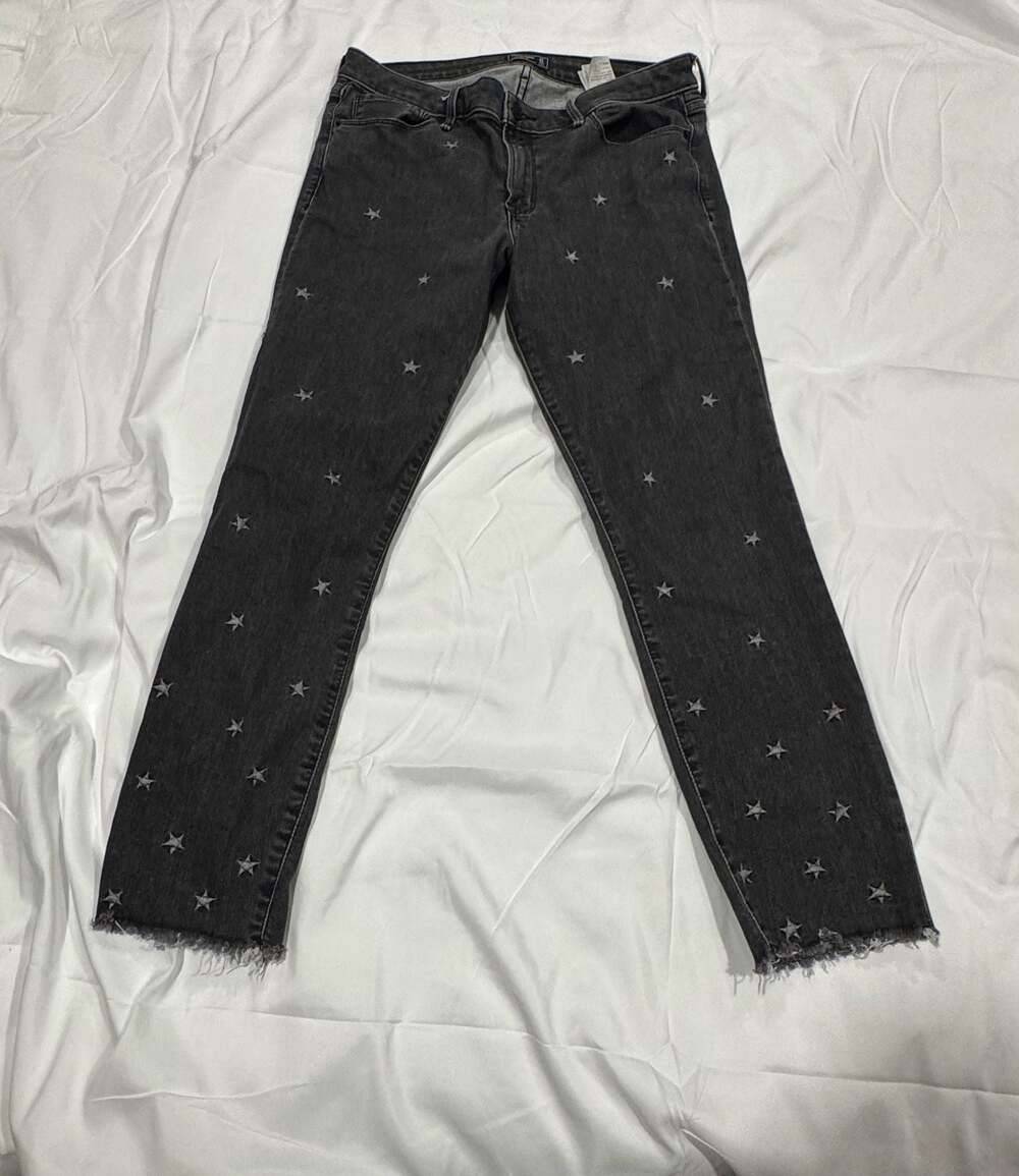 Y2K vintage Abercrombie & Fitch black stars jeans mid rise super skinny